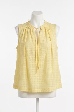 NEW ELAN beach picnic flowy sleeveless top in yellow
